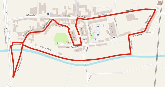 Streckenplan Mixed-Staffellauf: 2,4 km, Route rot